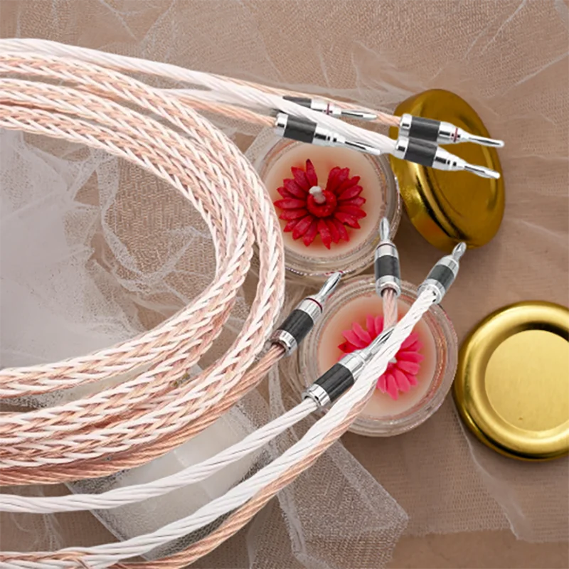 

8TC Reference Speaker Cable - Carbon Fiber Banana Plugs & Triple-Shielded OCC Copper (Pair)​