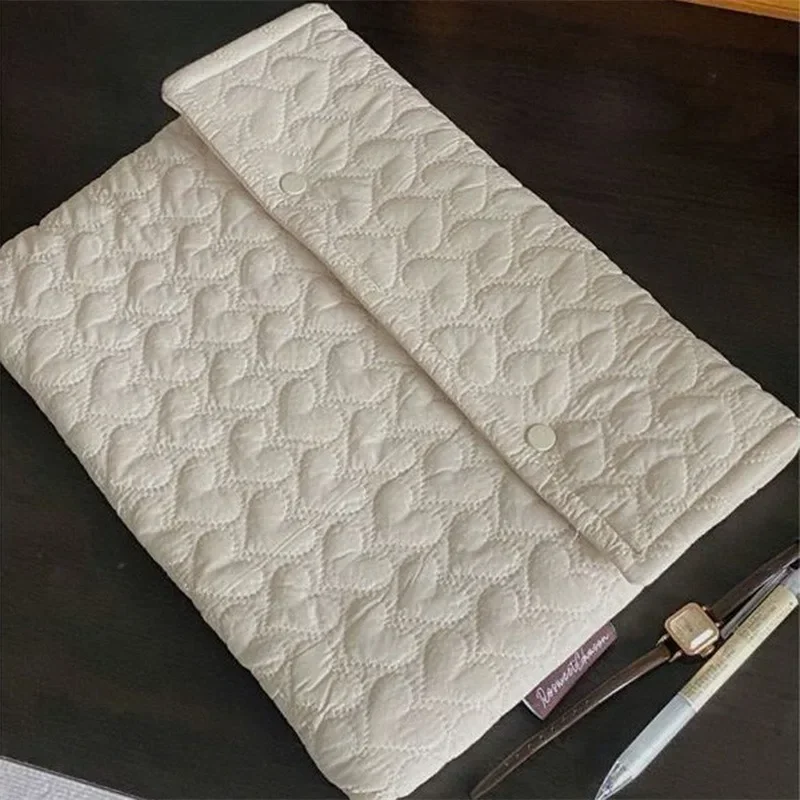

Laptop Bag Notebook Sleeve Case Beige Cute Love-Heart Tablet Inner Bag Computer Protection Case Protector Cover