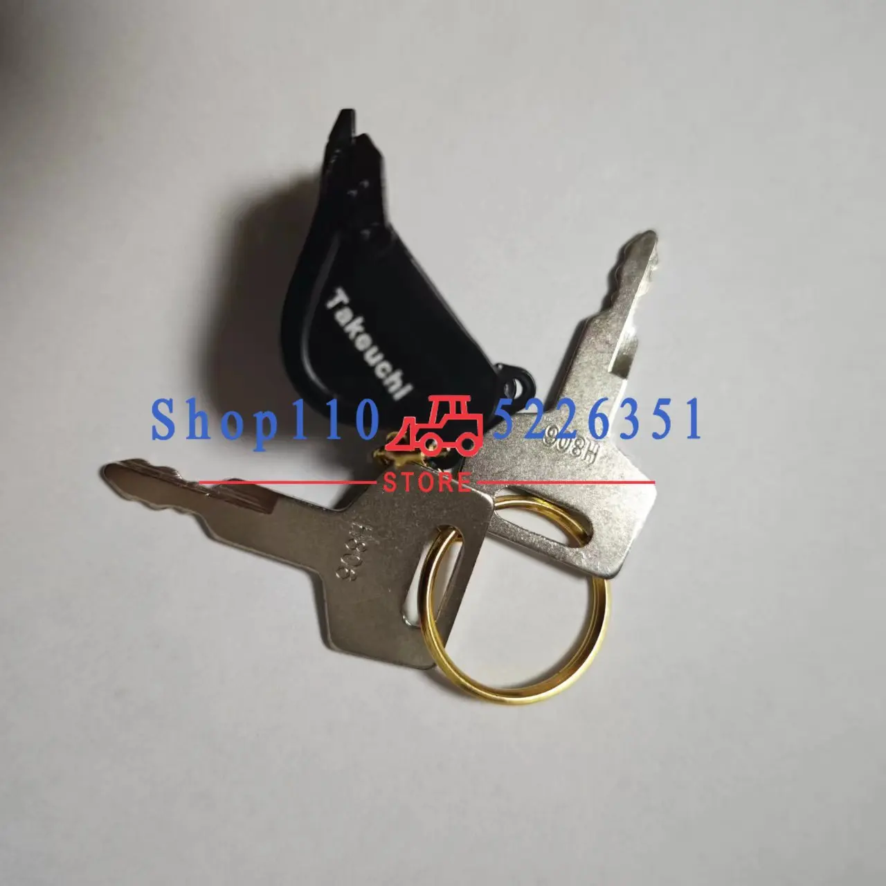 2PCS H806 Keys Excavator Keychain for Takeuchi 60/75150/160/175/180 Fuel Tank Cover Ignition Switch Start Key