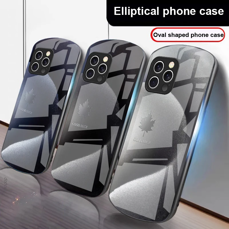 

Simple lines maple leaves For iPhone 16 15 14 13 Plus 12 mini 11 Pro Max XR Xs Max X 7 8 6S 2022 20 Elliptical glass phone case