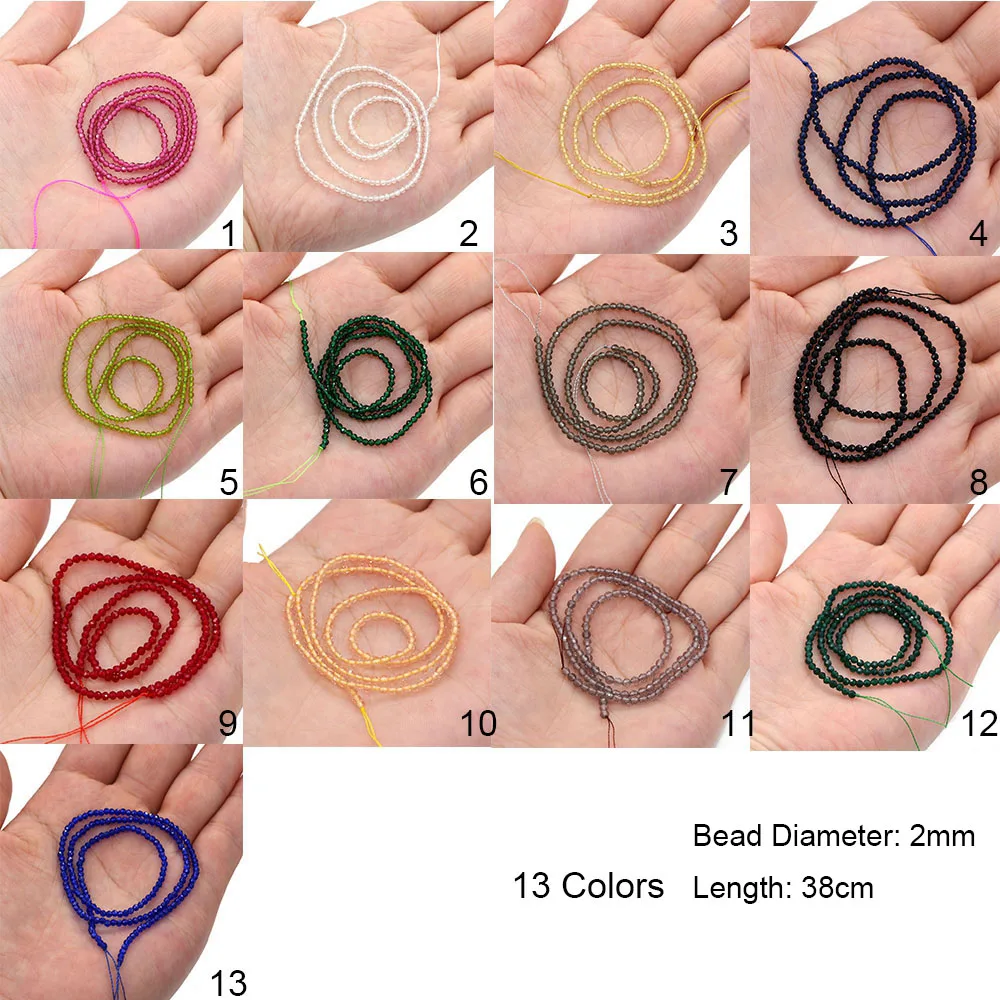 2 мм модные натуральные граненые тонкие драгоценные камни свободные бусины DIY аксессуары красный гранат камень изготовление браслетов