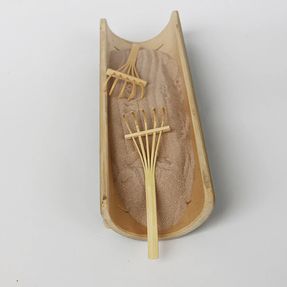 أشعل النار الخيزران الصغيرة خمسة الأسنان الرمال تنعيم دفع أشعل النار لحديقة زن ديكور الحرفية تحسين المنزل فنغ شوي أداة زخرفة #5