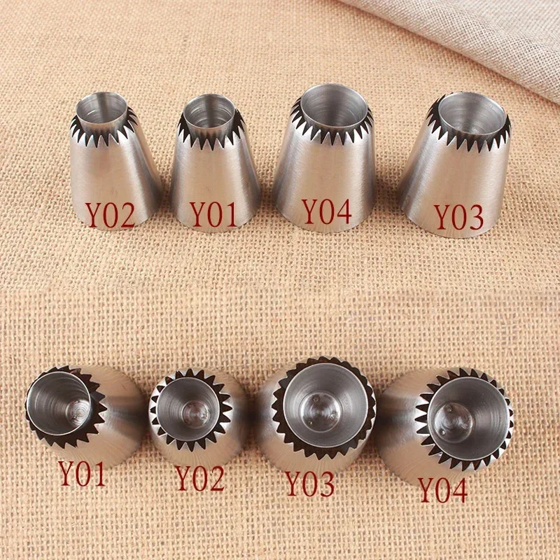 2Pcs Russian Icing Piping Nozzles Sulta Ne Ring Cookies Mold Confectionery Pastry Nozzles For Decorating Cake Pastry Tips Sets