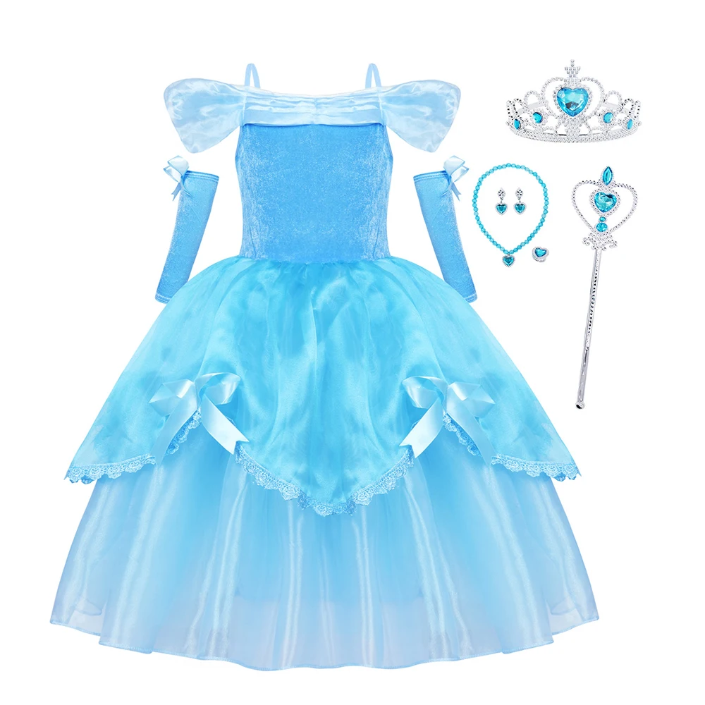 

Jurebecia Costume Girls Princess Dress Outfit Halloween Birthday Party Carnival Cosplay Party Dress Up Fancy Dresses