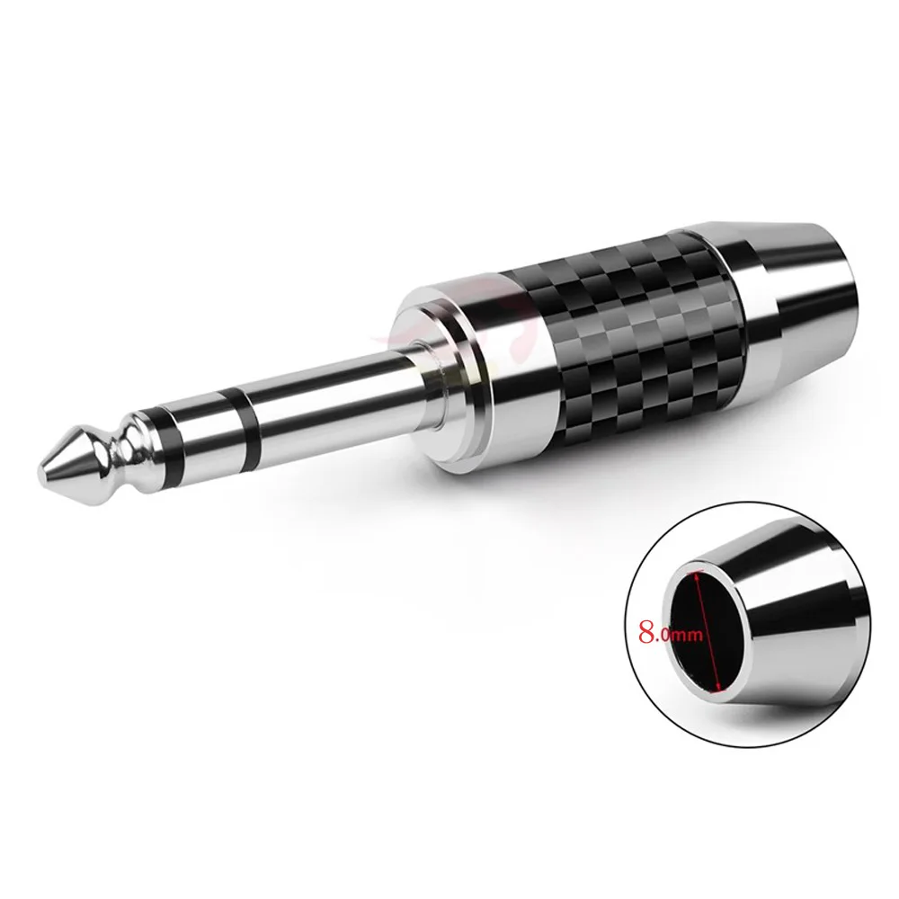 Preffair rhodium-plated carbon fiber 63.5mm plug Tailhole 8mm port high-end stereo headphone plug