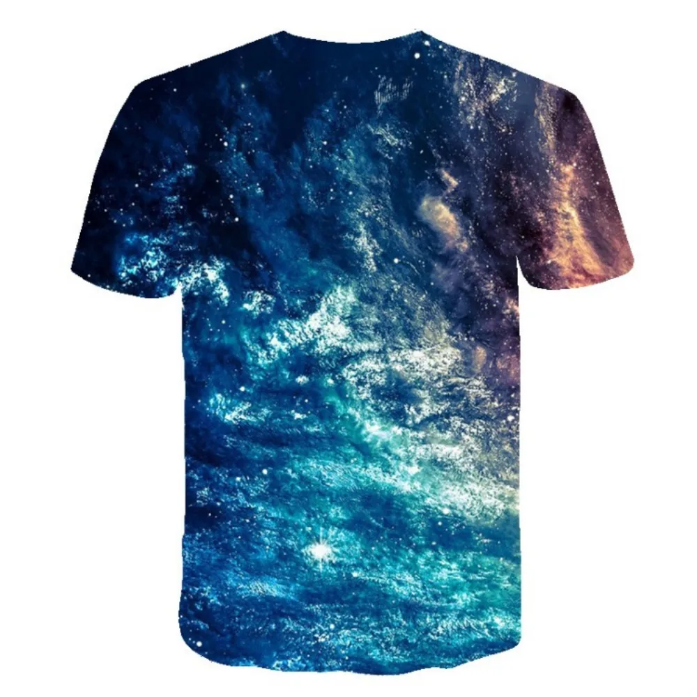 Purple Galaxy T Shirt Men Space 3d Printing T-Shirt Universe Short Sleeve Print Funny Streetwear Casual Tops O-Neck Clothing