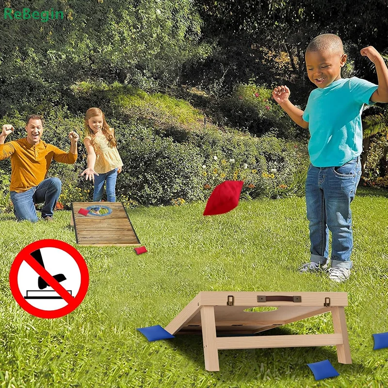 Cornhole Set เกมกลางแจ้งกระเป๋าถือเกม Cornhole แบบพับได้สําหรับเด็กและผู้ใหญ่ในร่มหรือกลางแจ้ง Backyard Toss เกม