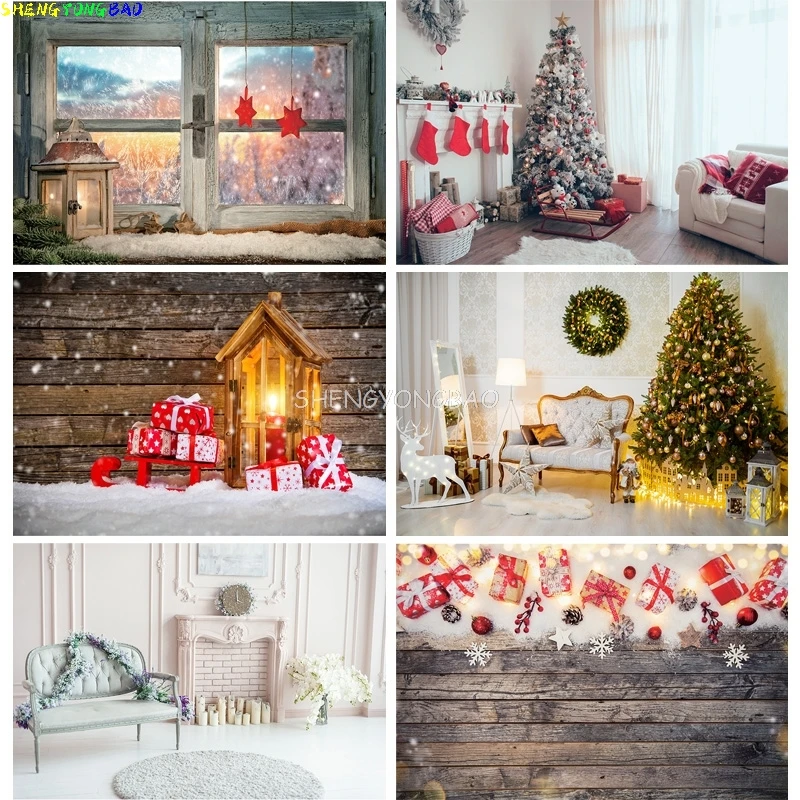 

Christmas Theme Photography Background Christmas tree Gift Children Portrait Backdrops For Photo Studio Props 2197 DHT-59