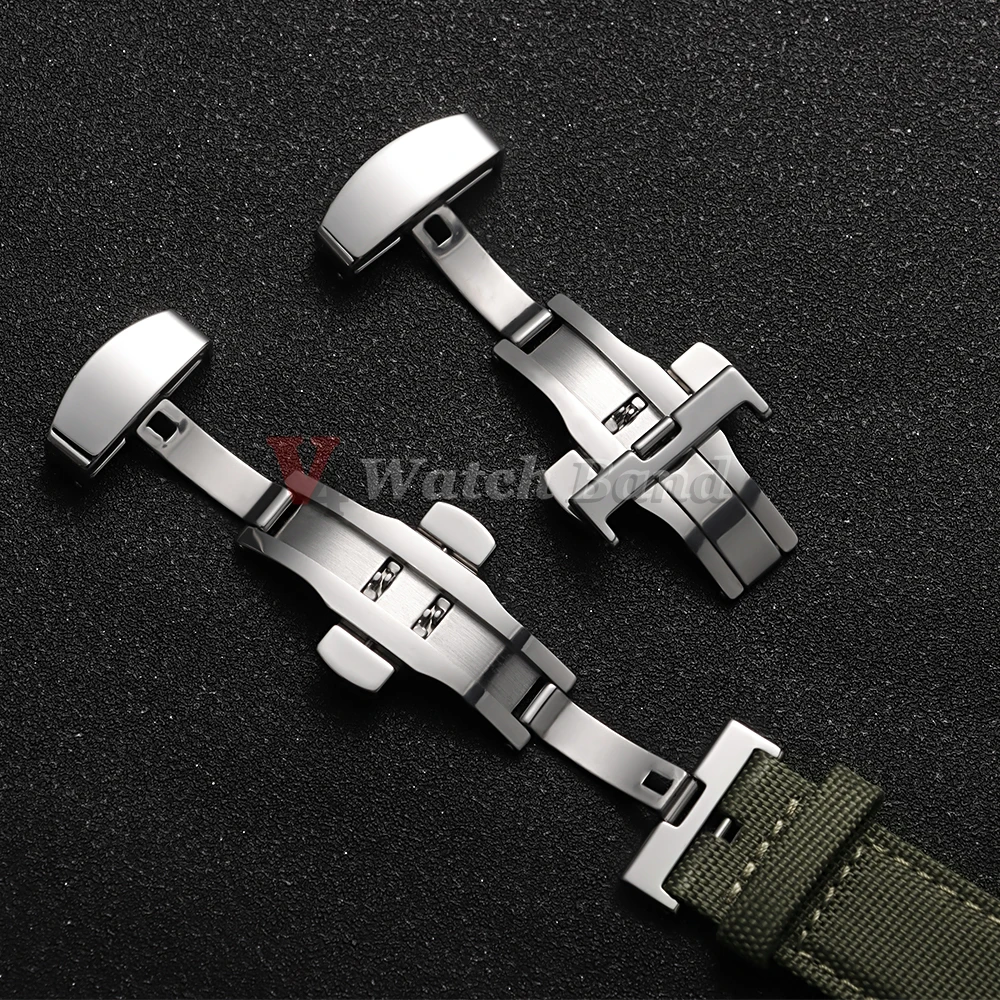 Stainless Steel Clasp Strap for Watch Band 18mm 20mm 22mm Deployment Butterfly Buckle Double Click 10/12/14/16mm Watchband Clasp view 5