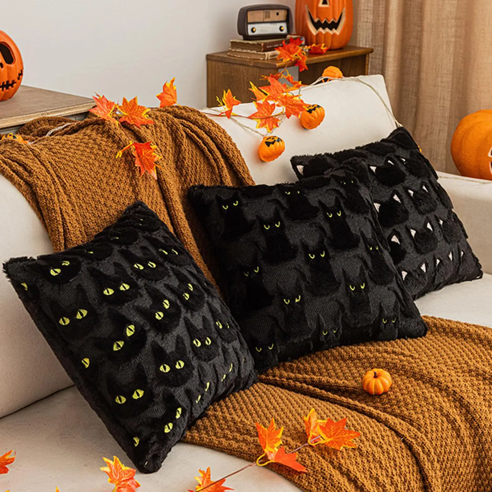 

2025 Хэллоуин призрак черный кот наволочка мягкий чехол для дивана украшение дома Хэллоуин вечерние украшения фестиваль подарок