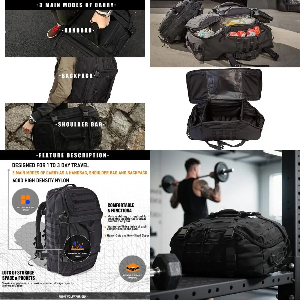 

Рюкзак-трансформер для путешествий или для мужчин — большая тактическая сумка, дорожная сумка для выходных, спортивная сумка для спортзала или для ночевок, военная сумка для тренировок и походов