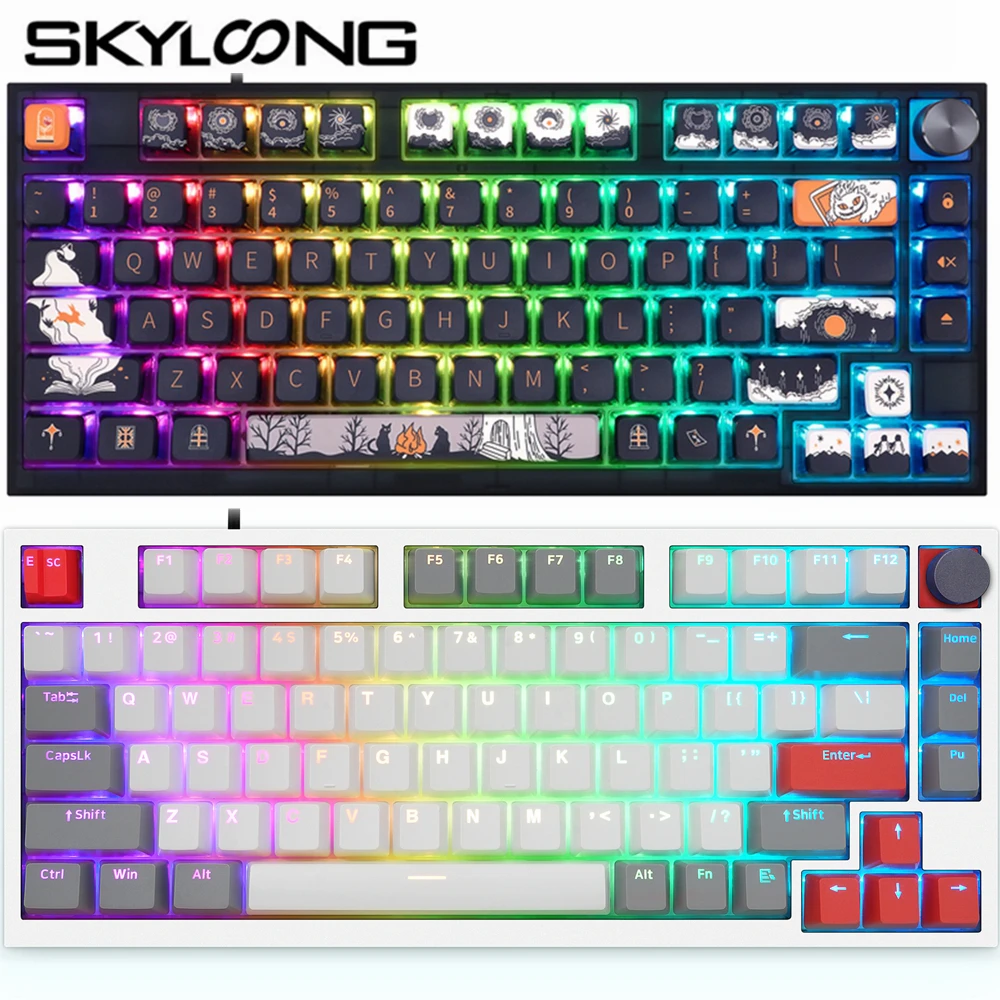 

Skyloong GK75 RGB Mechanical Keyboard Switch Hot Swappable PBT Key Cap Game Wired 2.4G Wireless Gasket-like Programmable WIN/MAC