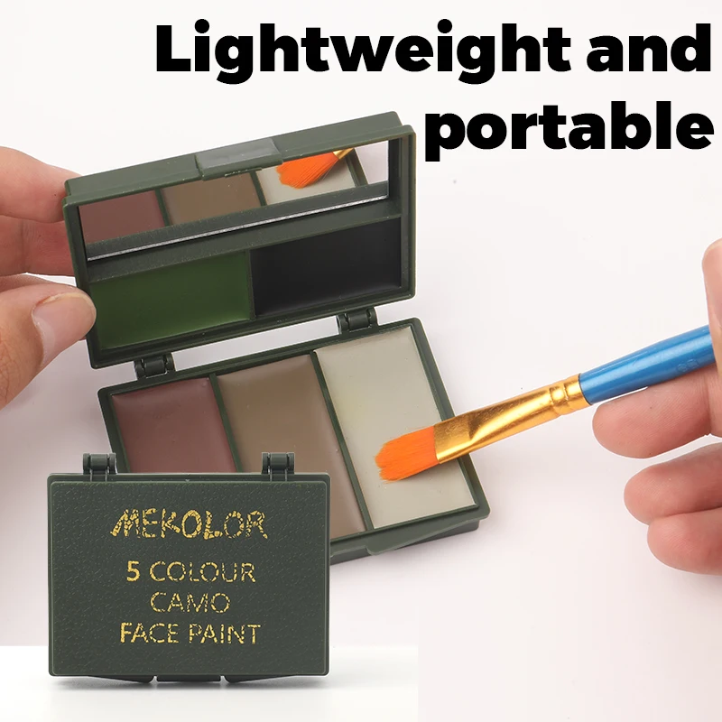 5-Farben-Camouflage, Gesichtsbemalung, Camouflage-Topcoat, Camouflage-Themenparty, Baseball, Fußball, Rollenspiel, echtes Camouflage-Make-up-Öl zum Camouflage und Mischen
