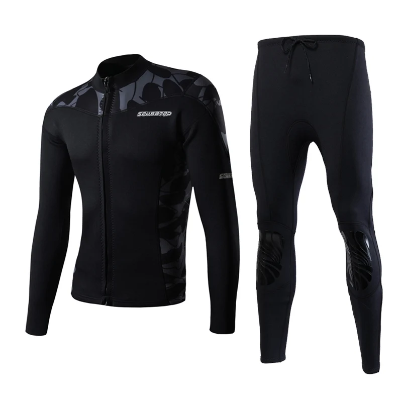 Wetsuit Top Pant Women Men 2MM Wetsuit Jacket Long Sleeve Diving Surf