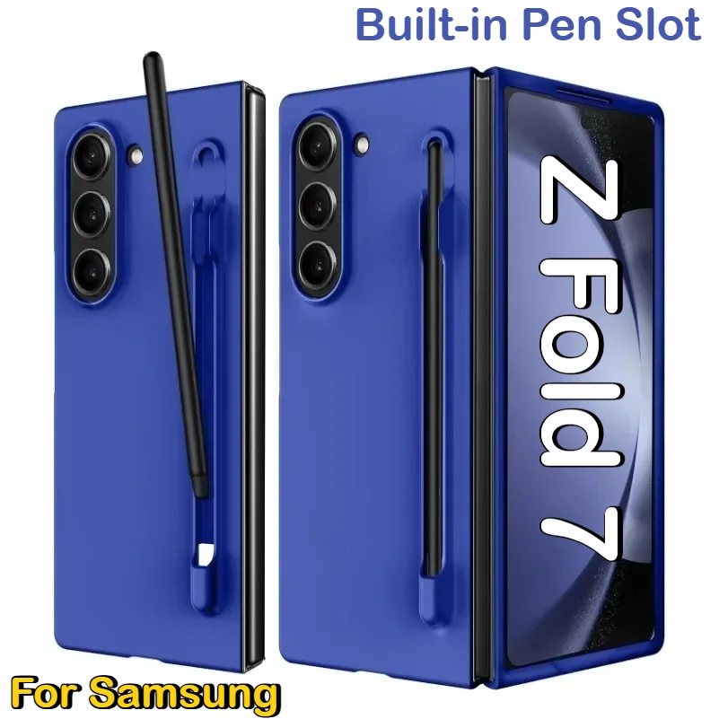 Luxury Skin Feeling PC Hard Case for Samsung Galaxy Z Fold 8 Ultra 7 6 5 4 3 with S Pen Slot and Pen Ultra-thin Shockproof Cover