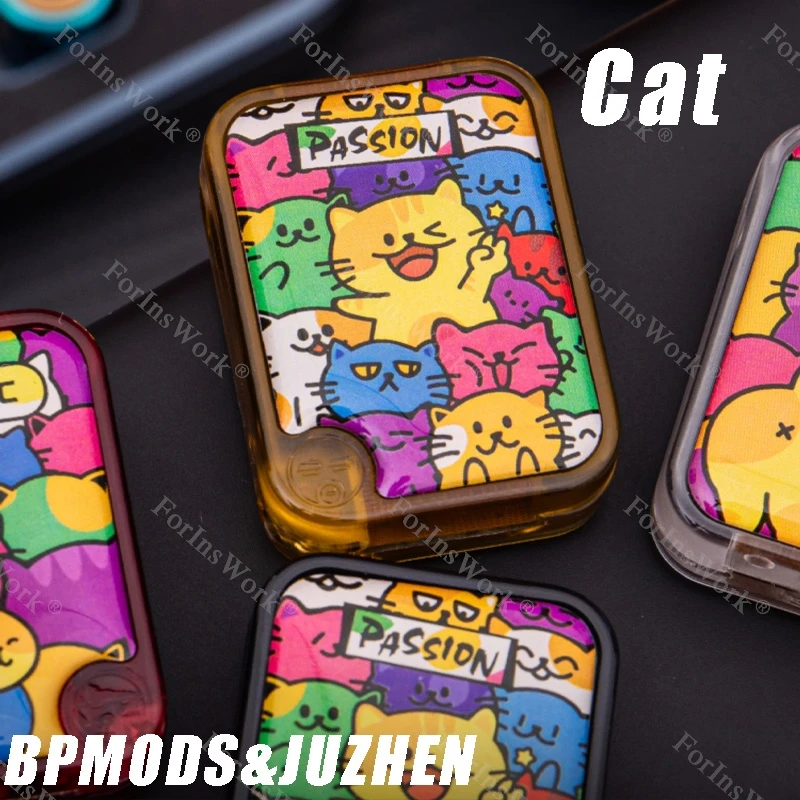 

BPMODS&JUZHEN Cat Price Tag Fidget Push Slider UP And Down EDC PMMA Slider Mechanical Adult Stress Relief Toys Anxiety Toy
