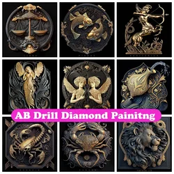 Twelve Constellation AB Diamond Painting Mosaic Embroidery Fantasy Zodiac Cross Stitch Handmade Craft Rhinestones Home Decor