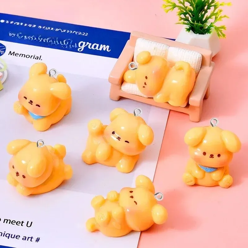 10Pcs Cute Cartoon Dog Acrylic Resin Charms Mini Pendants DIY Jewelry Making for Bracelet Necklace Earring Keychain Bag Decor view 3