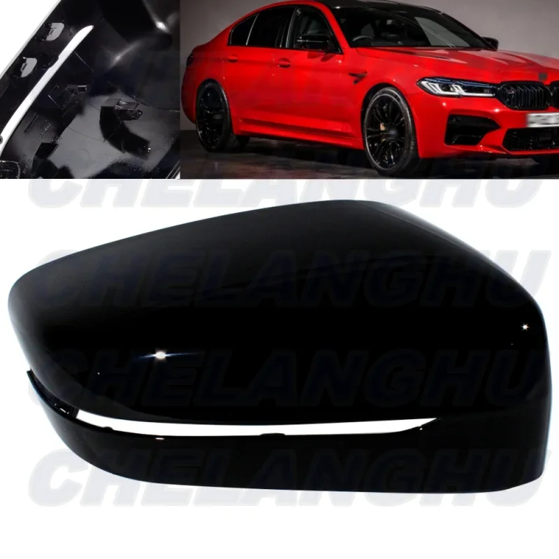 

For BMW G30 530i 540i 520d F90 M5 2016 2017 2018 2019 Right Side Black Painted Mirror Cover Cap Housing with turn signal Hole