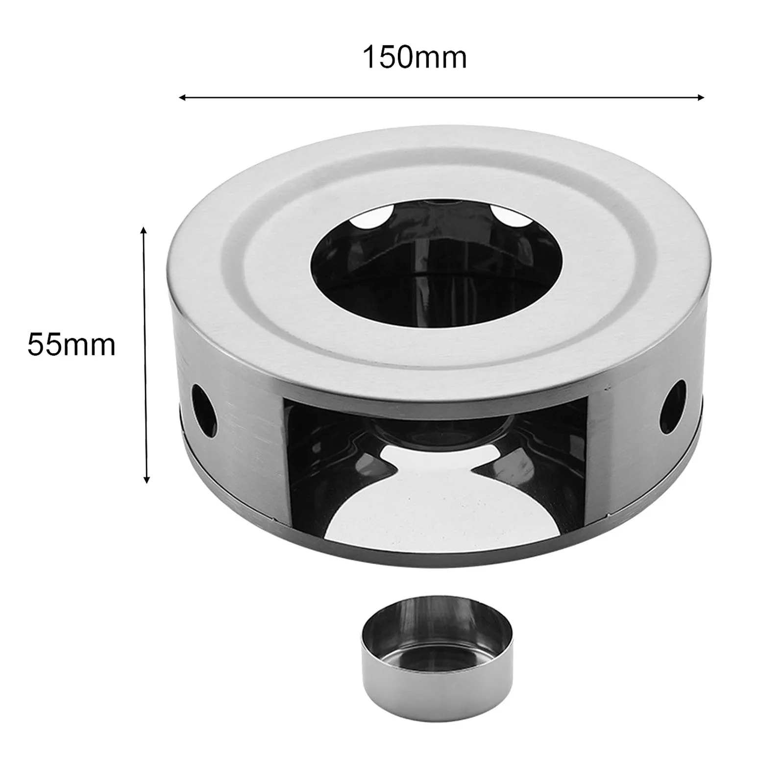 Calentador de tetera de acero inoxidable, soporte de Base de calefacción para Camping, senderismo, restaurante, cocina y Hotel, regalos del Día de San Valentín