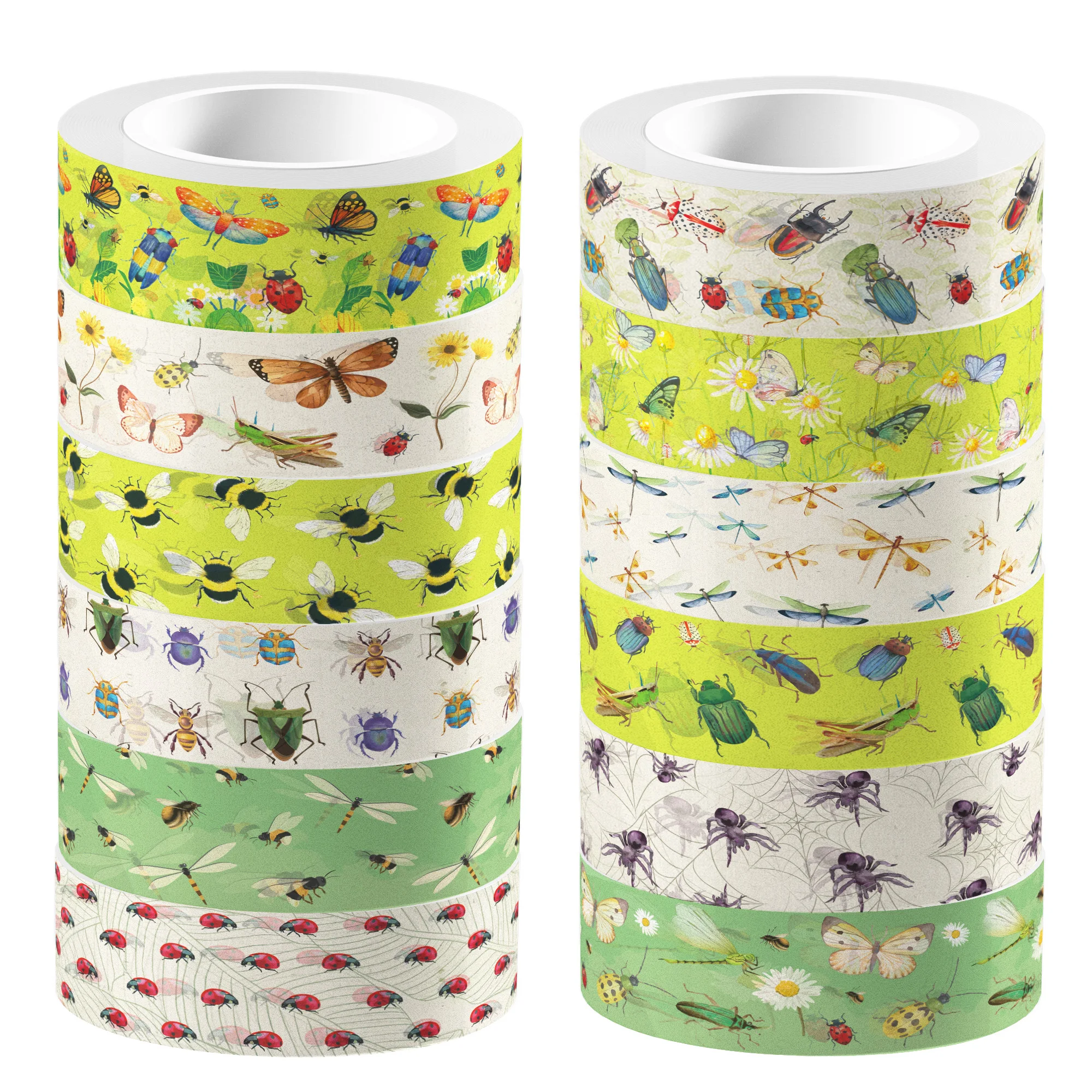 12 Rolls Cartoon Insect Bee Butterfly Masking Tape DIY Handbook Material Sticker Washi Tape Scrapbooking Birthday Gift Supplies - view 5