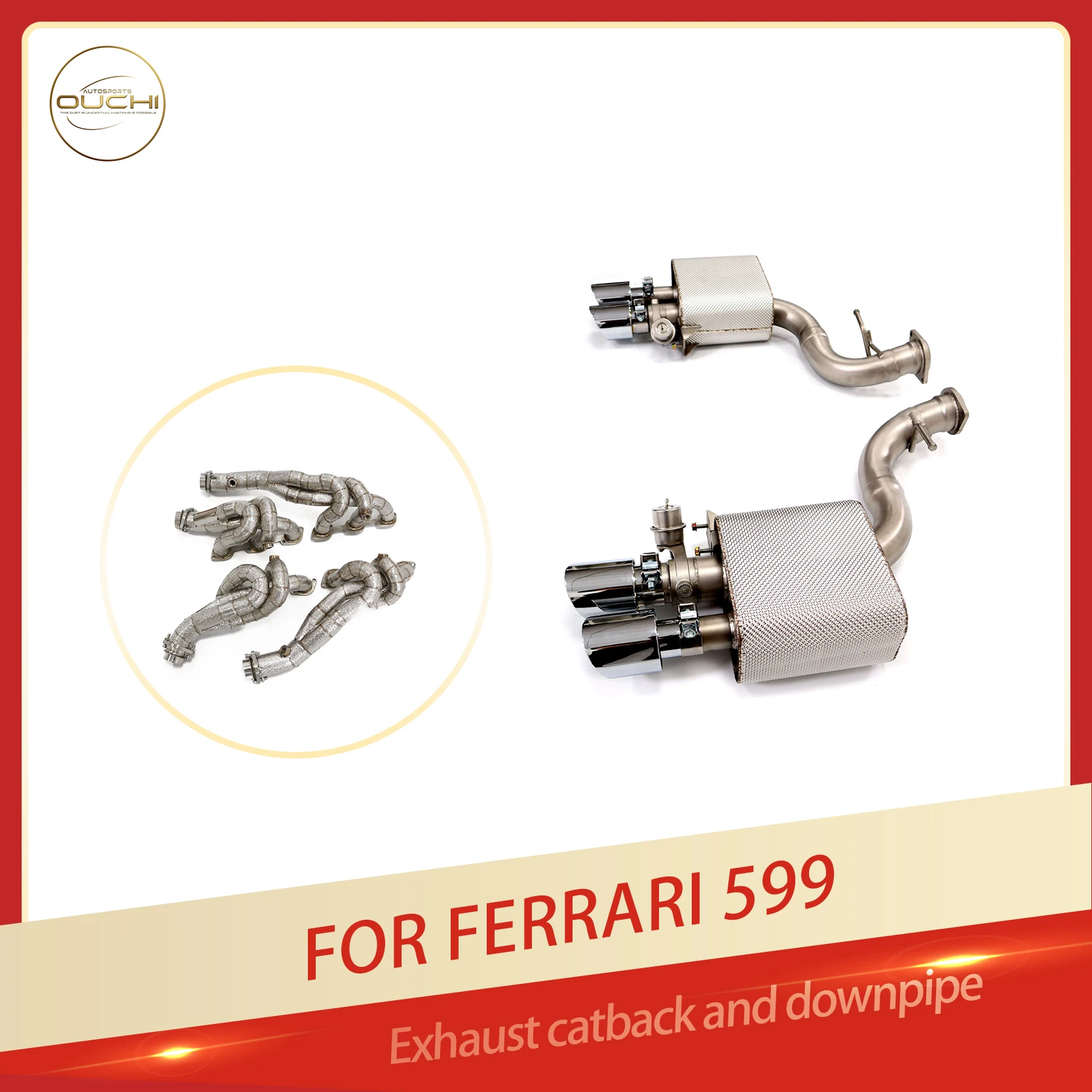 

OUCHI Factory Direct Sales Straight Manifold for Ferrari 599 SS304 Simple Exhaust Catback Lossless Install With Vacuum Valve
