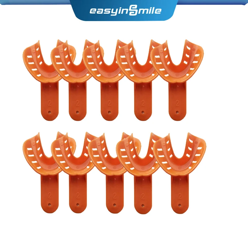 

25pcs Dental Plastic Impression Trays Dentistry Orthodontic Tray Perforated Disposable S/M/L for Adult Children