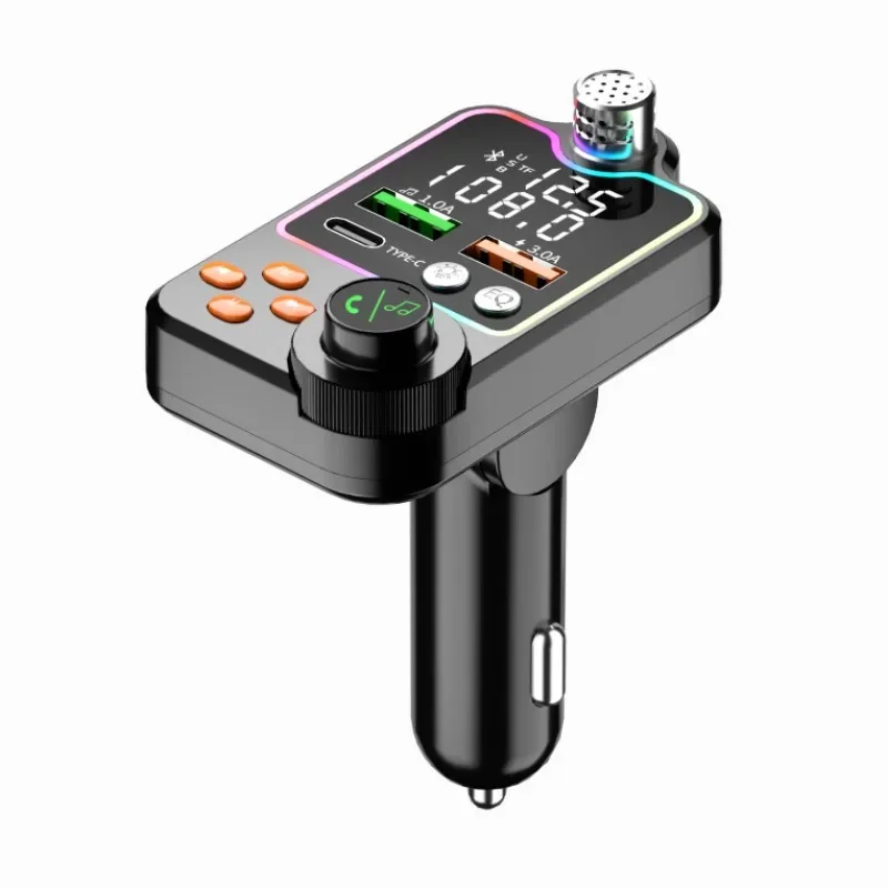 Bluetooth 5.0 Car FM Transmitter Dual USB Car Charger PD Type-C Fast Charging Wireless Handsfree Call Audio Receiver MP3 Player