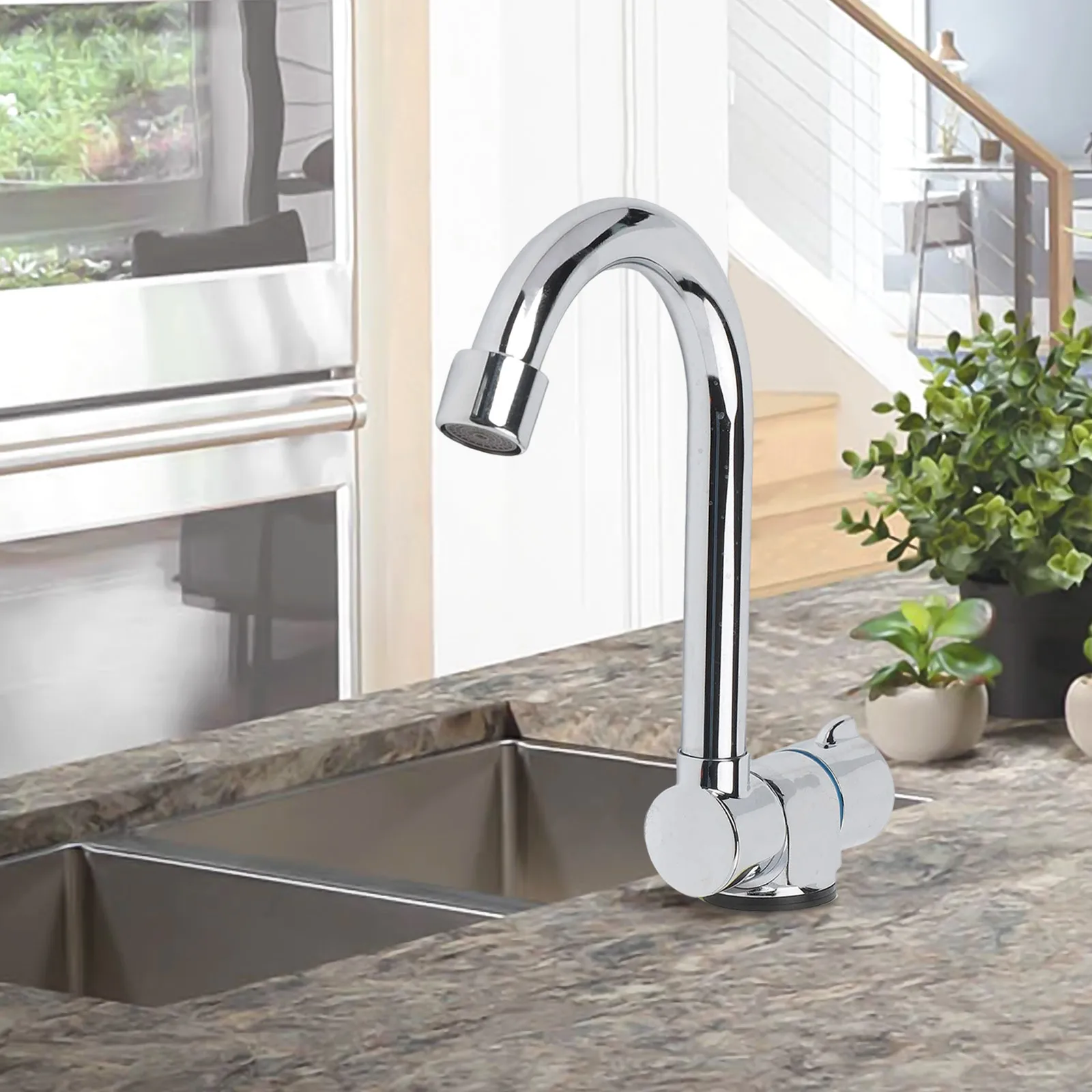 205*138*81mm G1 2 360 Rotating Faucet Stylish Chrome Plated Faucet Modern Faucet Compatible With Standard Sinks