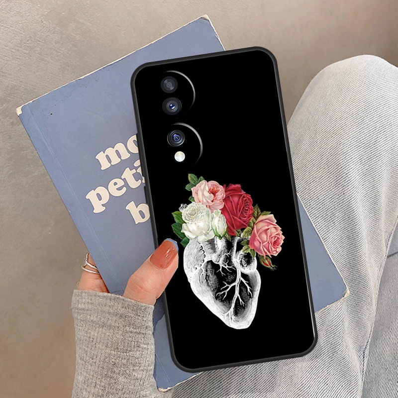 حافظة فنية على شكل قلب تشريح بشري لهاتف Honor Magic 8 5 6 7 Pro لهاتف Honor 400 200 Lite 50 70 90 X8a X8b X9a X9b X9c