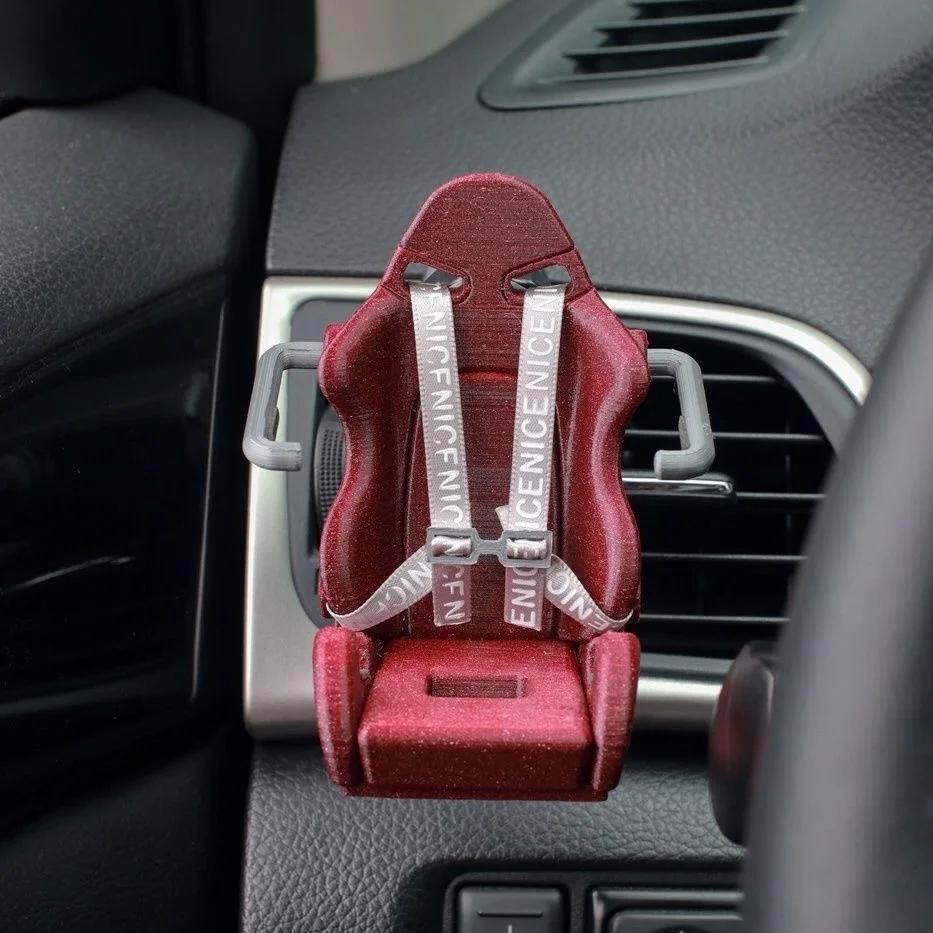 

Original Racing Bucket Seat Phone Holder for Car Vent, Adjustable Car Decor & Perfect Gift for Car Guys & Enthusiasts