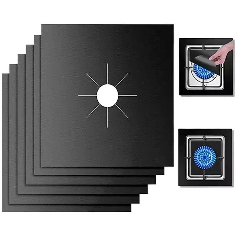 2-6pcs Gas Stove Protectors Reusable Burner Covers Kitchen Gas Stove Mats Stovetop Cleaning Pad Liner Covers Kitchen Accessories