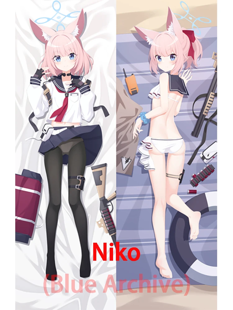 Dakimakura Niko (Blue Archive) Double-sided anime life-size hugging pillowcase Adult pillows cover