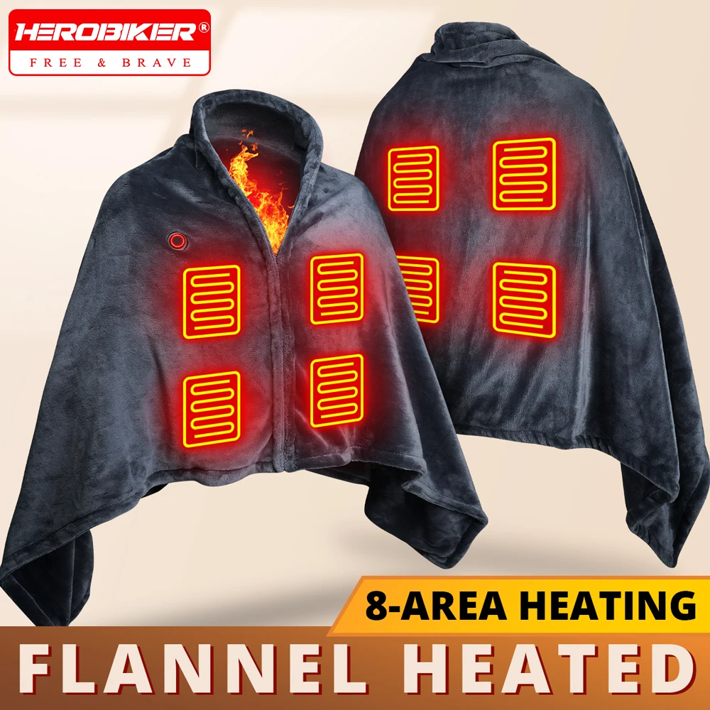 

Electric Shawl Heated Robe Poncho Blanket 3 Gears Heating Coral Velvet Shawl Wearable Household Wearable Heated Throw Blanket
