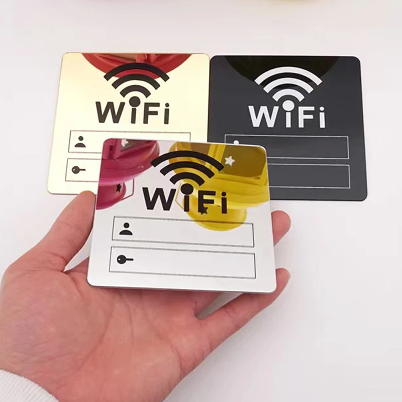 10cm WIFI Sign Mirror Wall Stickers Rewritable Handwriting Account And Password New Fashion 3D Acrylic Tools Accessories