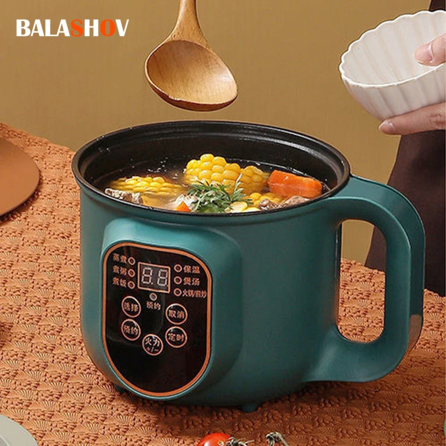 

Efficient Multifunctional EU Plug Hotpot Stew Cooker with Egg Soup Noodle Steamer, Rice Cooker, and Heating Function for Ultimat