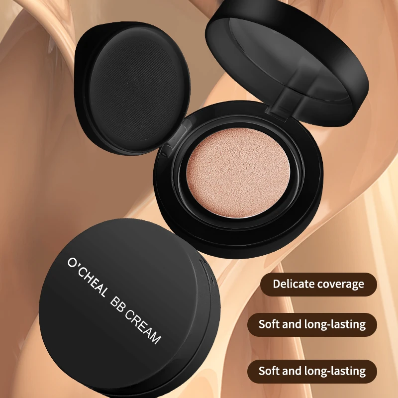 OCHEAL BB Cream Air Cushion Full Coverage Waterproof Long-lasting Concealer Cushion Compact Face Makeup Foundation CC Cream