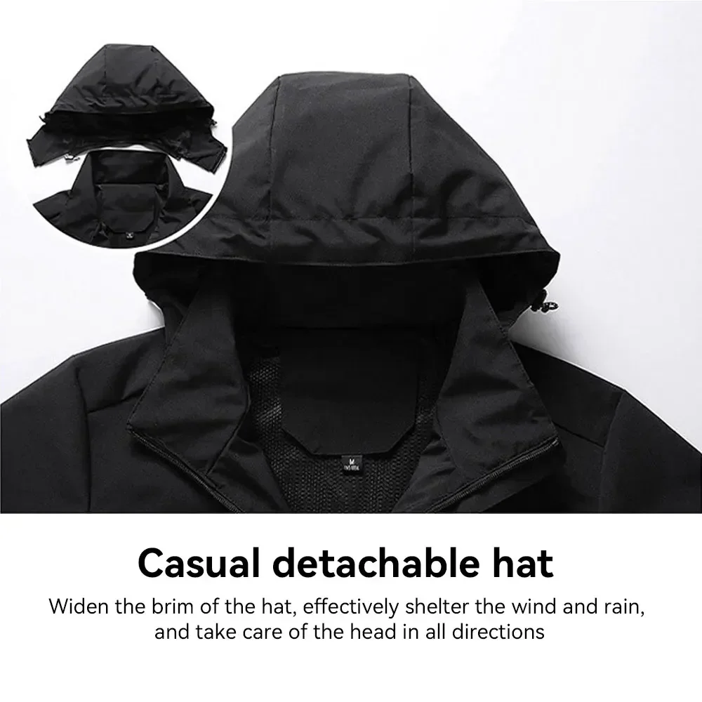 Veste coupe-vent mince à col en V pour l'extérieur, poignées amovibles, design unisexe, décontracté, escalade, trempé, printemps, automne, mode couple, modèle vent