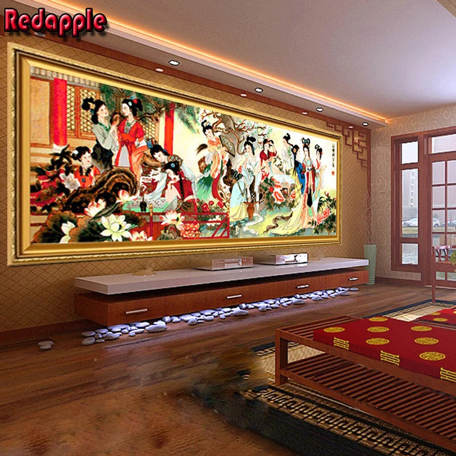 

DIY diamond painting Twelve Women Cross stitch,Sets For Embroidery Dream of Red Mansions mosaic full drill,big Living room Decor