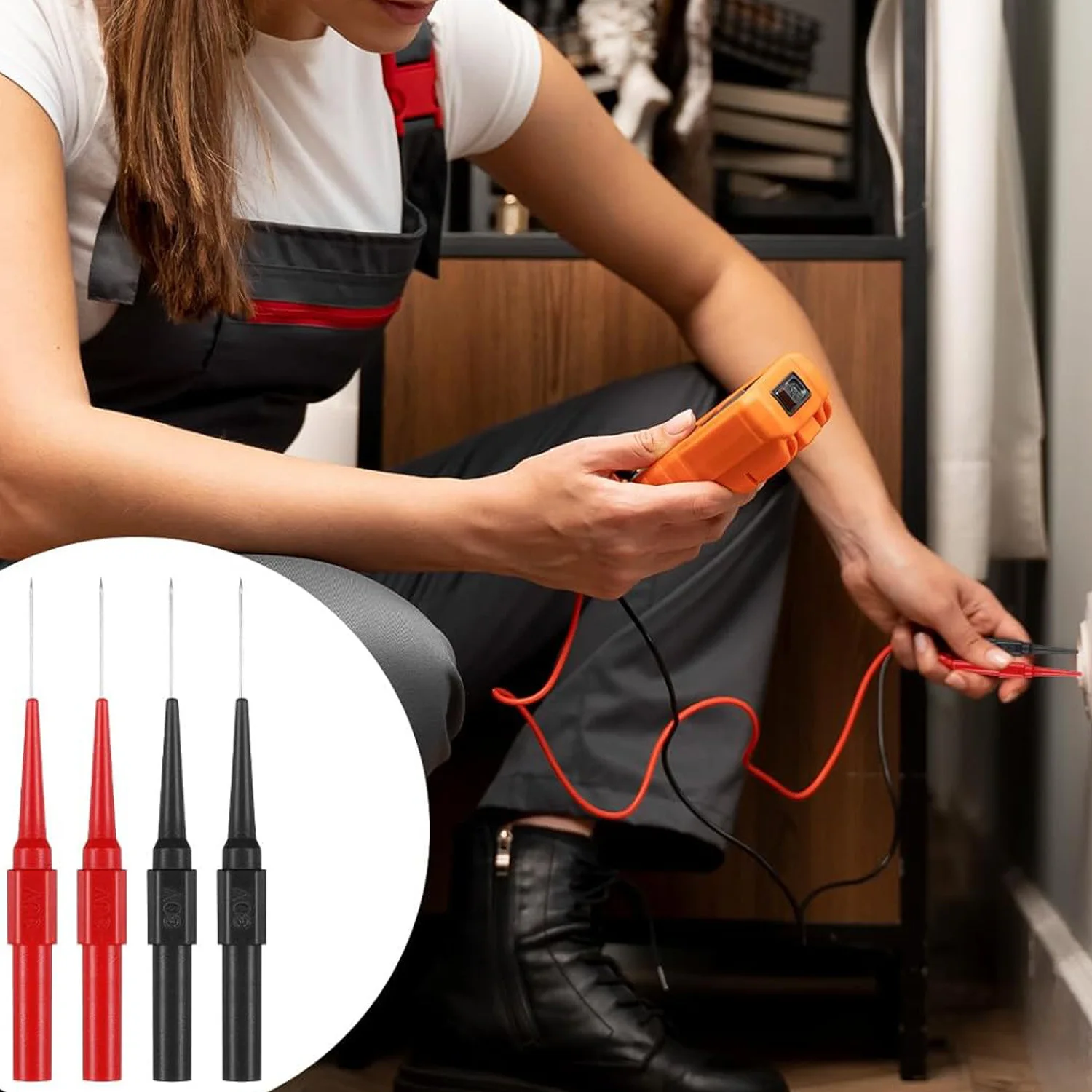 10Pcs Diagnostic Tools Multimeter Test Lead Extention Back Piercing Needle Tip Probes Autotools Automotive Kit Machine view 4