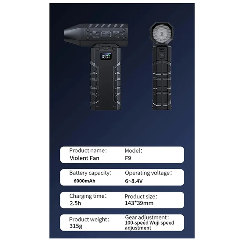 

LLCS-Jet Вентилятор для внутреннего турбору Ручной вентилятор 80000 об/мин Турбо 100-ступенчатый бесщеточный двигатель