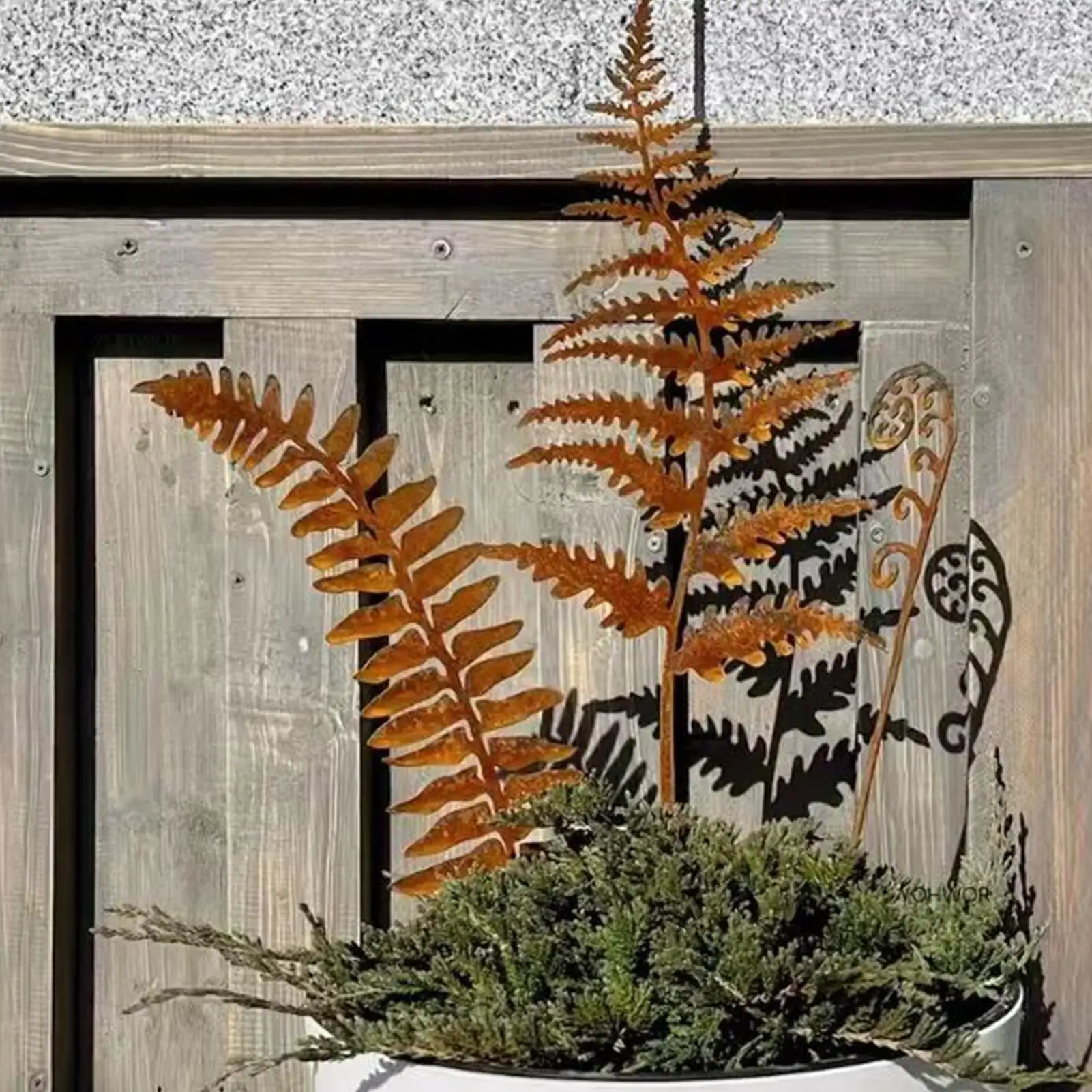 

Декоративные садовые колья, 5 шт., деревенский садовый декор для улицы, ржавый ретро фермерский дом, папоротники, цветы, украшение для газона, крыльца