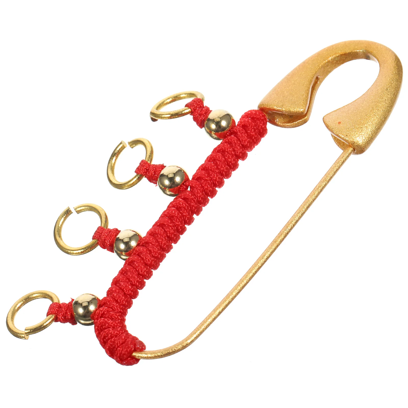 بروش دبوس أمان نحاسي على الطراز الصيني لديكور الملابس، هدية تقليدية مع غلاف حبل أحمر، متين #5