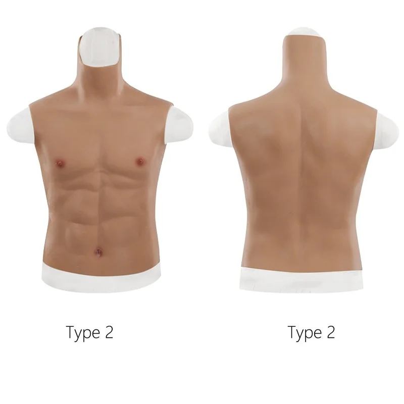 Silicone Muscle Chest Men\'s Summer Clothing Shaping Flexible Muscle Full Suit Synthetic Silicone Chest Role-playing Costume