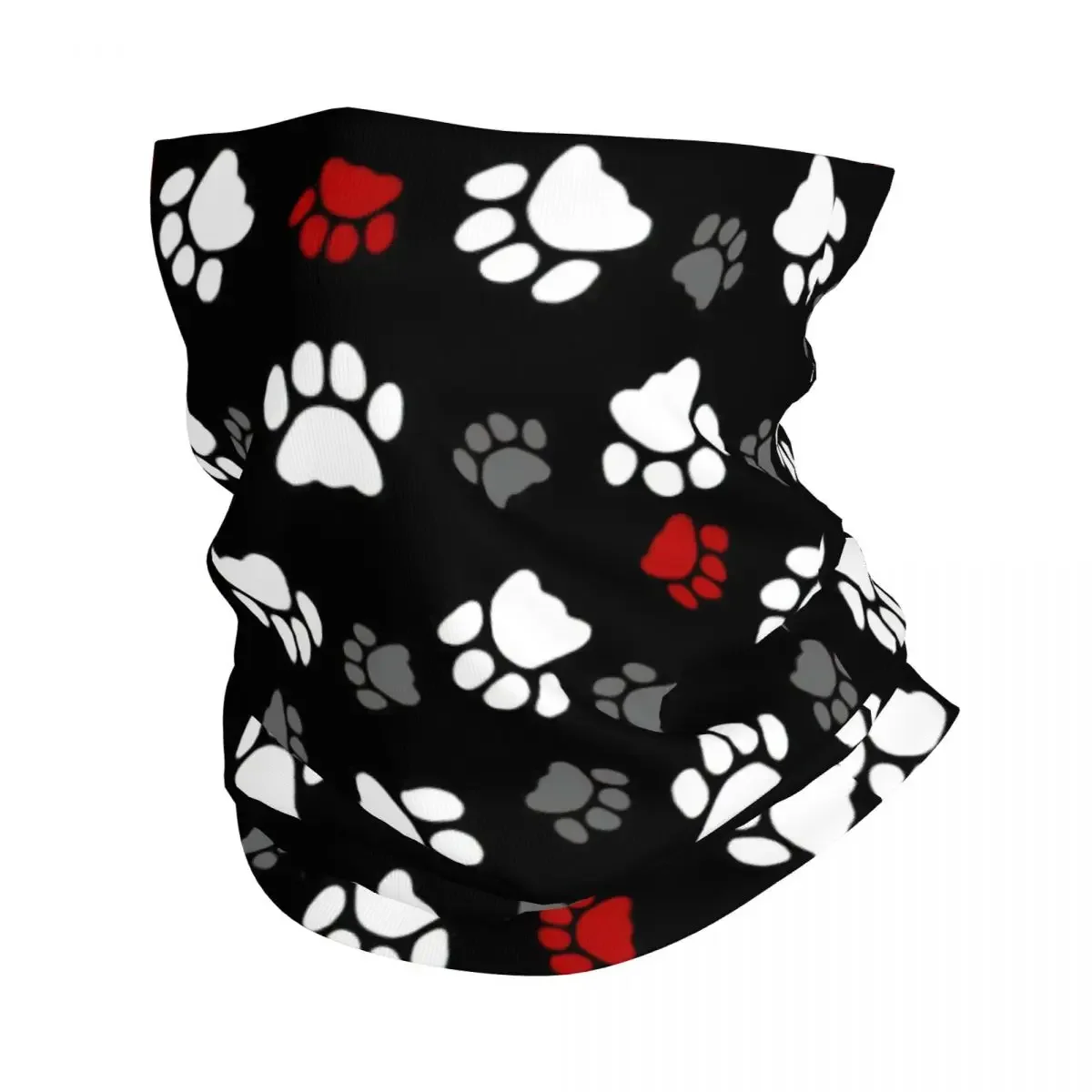 Cute Paw Bandana Neck Gaiter Printed Cat Dog Mask Scarf Multifunctional Balaclava Riding Unisex Adult Breathable