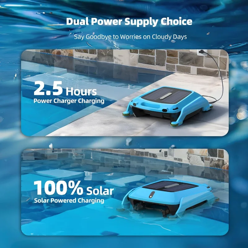 منظف مقشدة حمام السباحة بالطاقة الشمسية الروبوتية: 2025 ترقية منظف مقشدة حمام السباحة اللاسلكي الأوتوماتيكي الذي يعمل بالطاقة الشمسية لسطح حمام السباحة