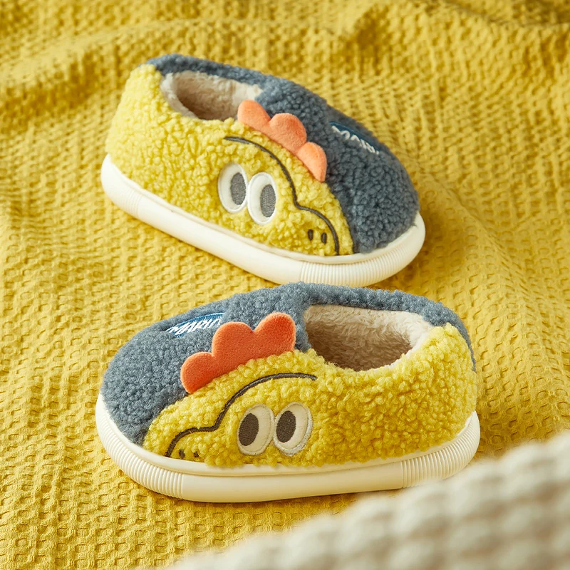 Cheerful Mario Children\'s winter cotton slippers Warm Cute animal indoor slippers children\'s cotton shoes