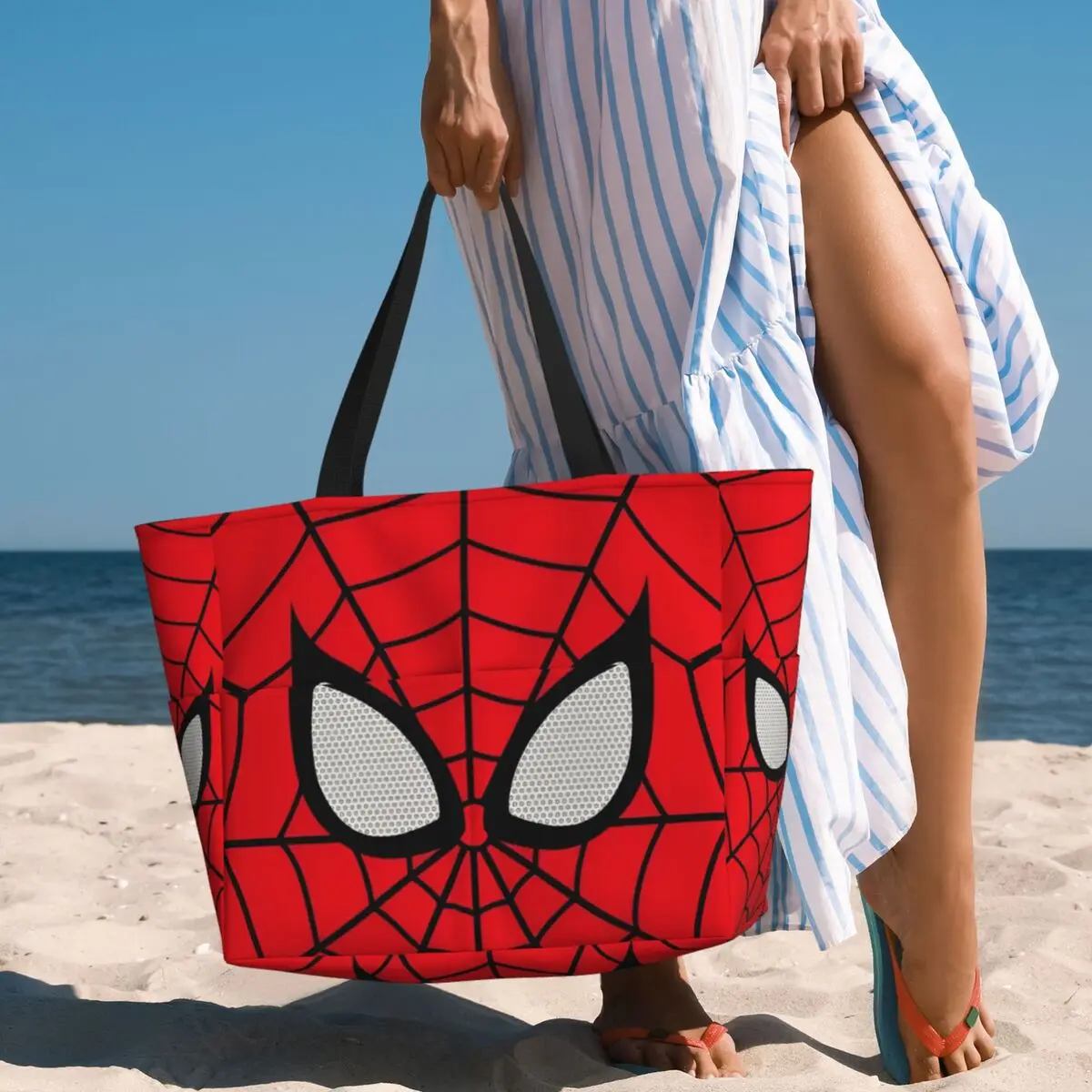 Spider Man Large Beach Tote Bag Women Waterproof Tote Bags for Travel