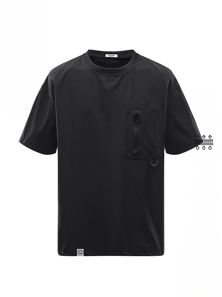 

PaulFrank Summer Ice Silk Qui Dry Свободная мужская футболка Дышащая спортивная ort Sve круглый Ne Повседневный топ из полиэстера 00%