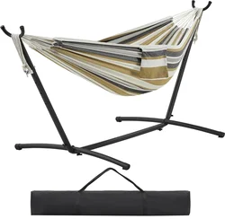 Outdoor Camping Hammock Collapsible Steel Stand & Carry Bag Hanging Swing Bed Chair for Gym Living Room Park Babies & Kids